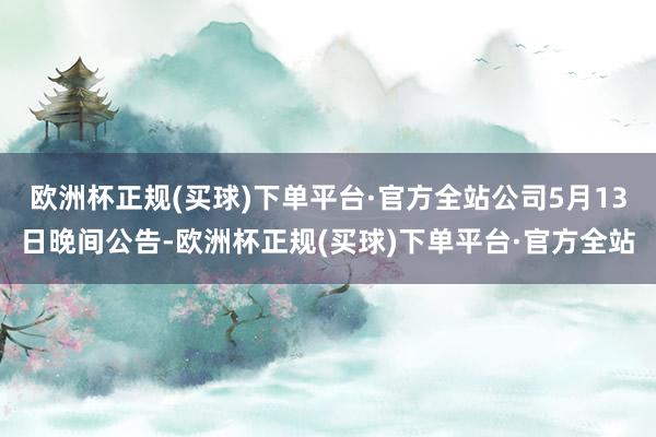 欧洲杯正规(买球)下单平台·官方全站公司5月13日晚间公告-欧洲杯正规(买球)下单平台·官方全站