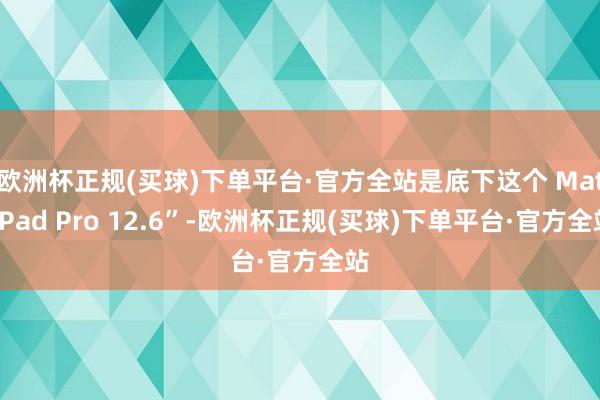 欧洲杯正规(买球)下单平台·官方全站是底下这个 MatePad Pro 12.6”-欧洲杯正规(买球)下单平台·官方全站