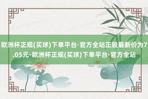 欧洲杯正规(买球)下单平台·官方全站正股最新价为7.05元-欧洲杯正规(买球)下单平台·官方全站