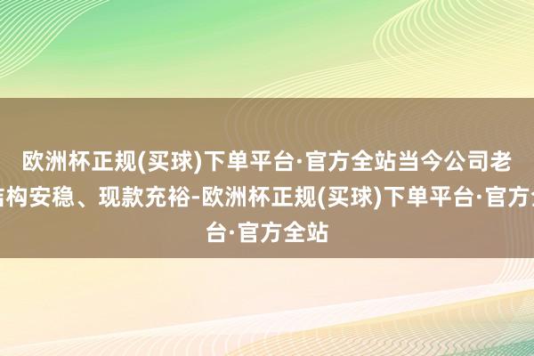 欧洲杯正规(买球)下单平台·官方全站当今公司老本结构安稳、现款充裕-欧洲杯正规(买球)下单平台·官方全站