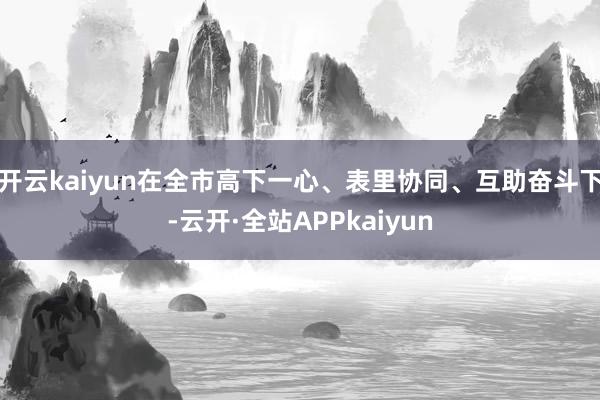 开云kaiyun在全市高下一心、表里协同、互助奋斗下-云开·全站APPkaiyun